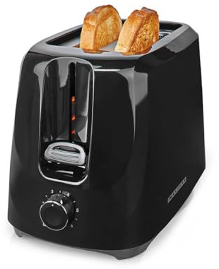 Melissa 2-Slice Toaster, 700W, with 6 Browning Levels, Removable Crumb Tray, Cancel Function – Black