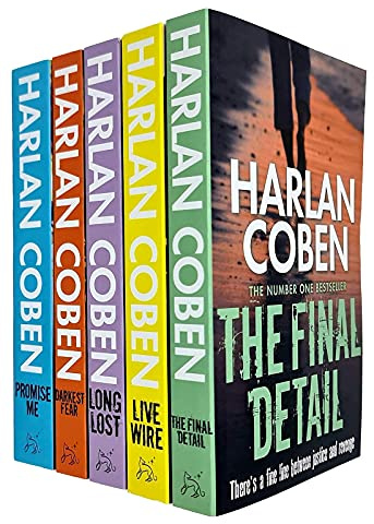 Myron Bolitar Series Books 6 - 10 Collection Set by Harlan Coben (Final Detail, Live Wire, Long Lost, Darkest Fear & Promise Me)
