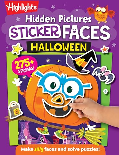 Halloween Pumpkin Hidden Pictures Sticker Faces: Halloween Crafts Activity Book With Pumpkin Faces and over 200 Silly Make-a-face Stickers, Halloween Gift for Kids Ages 36