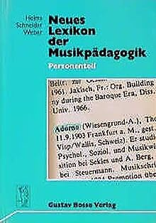 Neues Lexikon der Musikpädagogik, Personenteil (Neues Lexikon der Musikpädagogik. Sachteil /Personenteil)