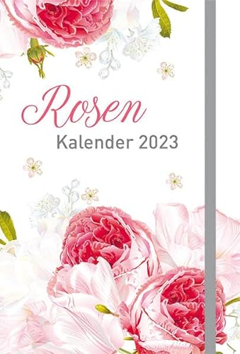 Rosen - Kalender 2023: Taschenkalender mit Lesebändchen und Gummiband