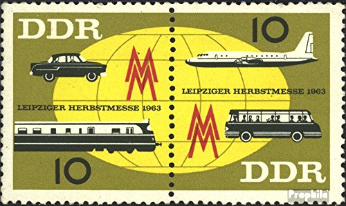 Prophila Collection DDR WZd94 (kompl.Ausgabe) (976-977 als Paar) postfrisch ** MNH 1963 Herbstmesse (Briefmarken für Sammler) Eisenbahn/Seilbahn
