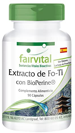 fairvital Fo-Ti Extrakt mit BioPerine®, 90 Kapseln, schluckfreundlich, HOCHDOSIERT, He Shou Wu, VEGAN