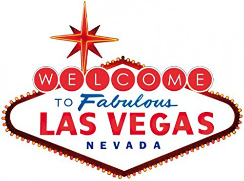 1art1 Las Vegas Logo Wand-Tattoo | Deko Wandaufkleber für Wohnzimmer Kinderzimmer Küche Bad Flur | Wandsticker für Tür Wand Möbel/Schrank 70x50 cm