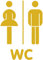 Samunshi® WC Tür Schild Türaufkleber Wandtattoo 14 x 20cm goldmetalleffekt
