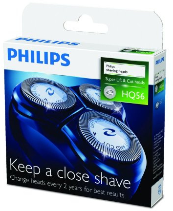 Philips HQ56 Testine di Rasatura HQ56/50 Rasierköpfe Hq56/50-Zubehör für Rasierer, Silber