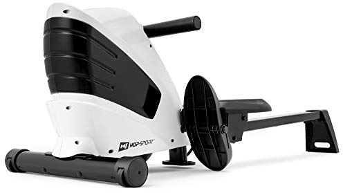 Hop-Sport Rudergerät für Zuhause klappbar HS-060R Cross - Rudermaschine mit LCD-Display & 8-stufigem, leisem Magnetbremssystem - max. Nutzergewicht 120kg (Weiß1)