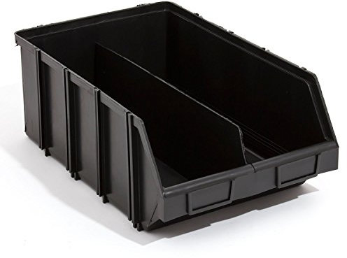 10 Große Stapelbox mit Trennwand 490x310x190 mm Gr. 4 Sichtlagerkästen Kunststoff PP 2 Fächer