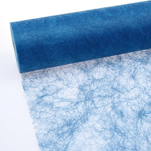 Sizoflor Tischband Tischläufer Tischdeko - 25 Meter + 300 Mini-Dekodiamanten Gratis (30cm Breite, Mittelblau)