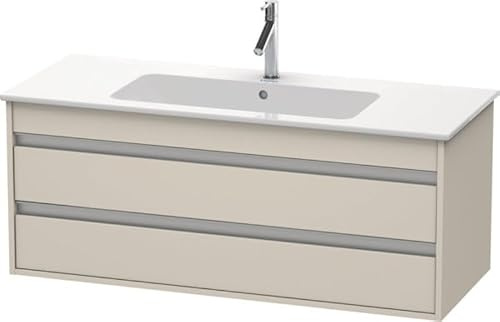 Duravit Ketho Waschtischunterschrank wandhängend 6431, 2 Schubkästen, inkl. Siphonauschnitt und Schürze, 1200mm, für ME by Starck 233612, Farbe (Front/Korpus): Taupe Matt - KT643109191