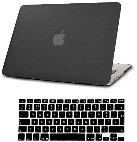 FINDING CASE For Apple MacBook Pro 15 inch with retina display NO CD-rom A1398，BUNDLE 2 In 1 Rubberized Matte Plastic Hard Shell Case With UK/EU layout Silicone Keyboard Cover Black