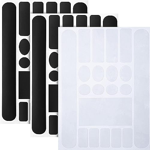 3 Pieces Bicycle Chainstay Protector Decal Chainstay Frame Guard Adhesive Protectors Film Cover for Bike Chain Protective Bike Folding Frame Protective(Transparent, Carbon Fiber Black, Matt Black)