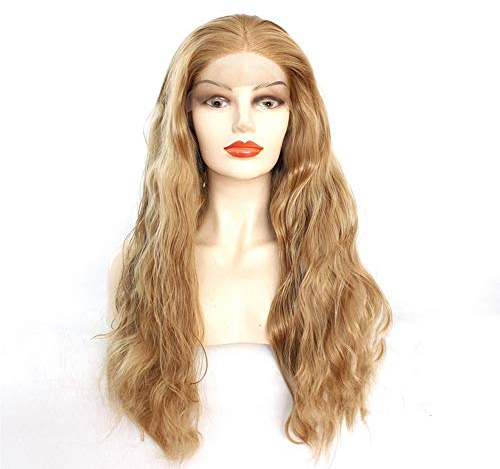 Synthetic Blonde Lace Front Perücke für die tägliche Party Cosplay Ersatzperücke 22in (Dark Blonde Lace Front Wig)
