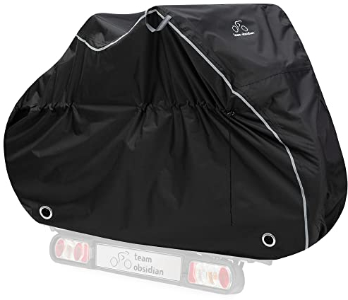 TeamObsidian Fahrradabdeckung - wasserdichte Fahrradgarage für 1 Fahrrad für Träger - Strapazierfähige Abdeckung & Regenschutz - Outdoor Fahrradschutzhülle & Fahrradplane