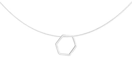 pakilia Kettenanhänger Exagonal - inkl. 45cm Kette - fair trade Halskette, Handarbeit aus Mexiko, 925 Sterling Silber