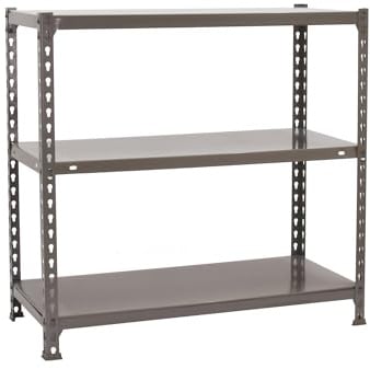 Simon Rack Metallregal 900x900x300 mm - Ecoclick | 3 Höhen, Metallablage, Biegepunkt 70 kg, Korrosionsschutzlackierung, Klicksystem-Montage, Grau