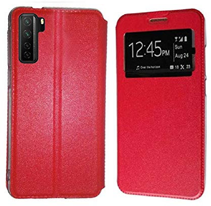 Todobarato24h Funda para Huawei P40 Lite 5G (6.5) Roja Libro Ventana
