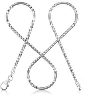 modabilé Schlangenkette Damen Halskette 925er Sterling Silber (45cm I 1,6mm breit) Silberkette 925 ohne Anhänger Silberne Kette für Frauen Ketten Kurz