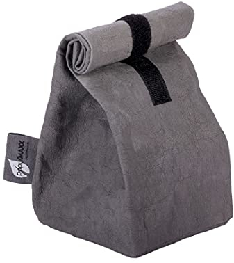 kontor28 - nachhaltige Lunchbag Stuff Lunch M, Brotzeittüte, waschbare Lunchbox für Mittagessen oder Picknick, 100% ökologisch aus washable Papyr, handgefertigt Made in Germany, anthrazit