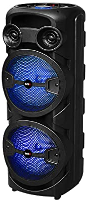 BSL-S60 Altoparlante Bluetooth con illuminazione RGB | Radio FM Lettore USB | Funzione karaoke con microfono | 2 x 15 W di potenza | Batteria fino a 4 ore di durata | Ruote per il trasporto.