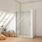 Ducha Casa 160x195cm Mampara de ducha frontal corredera dos hojas, 8mm cristal templado antical, marco de aluminio cromado