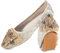 MACHSWON Women Ballet Flats Rhinestone Outdoor Wedding Ballerina Shoes Foldable Sparkly Comfort Slip on Flat Walking Shoes for Ladies(Apricot Butterfly, Size 8.5)