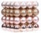 Sea Team Lot de 64 boules de Noël avec ficelles, boules de taille moyenne 40 mm, ampoules de Noël en plastique incassables, décorations à suspendre pour arbre de Noël, vacances, mariage, fête, or rose