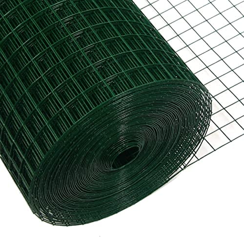 Garmix Volierendraht Maschendraht 4-Eck Drahtgitter Drahtzaun Grün 25x25mm (50cm x 10m 1,20mm)
