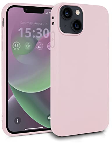 MyGadget Hülle kompatibel mit iPhone 14 - robuste Silikon Schutzhülle TPU Case Slim Silikonhülle Back Cover Ultra Kratzfest Handyhülle matt Baby Rosa