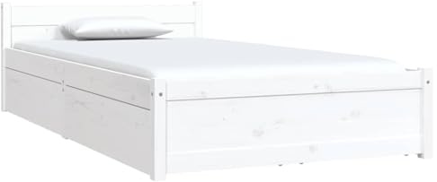 vidaXL Bett mit Schubladen Weiß 90x190 cm
