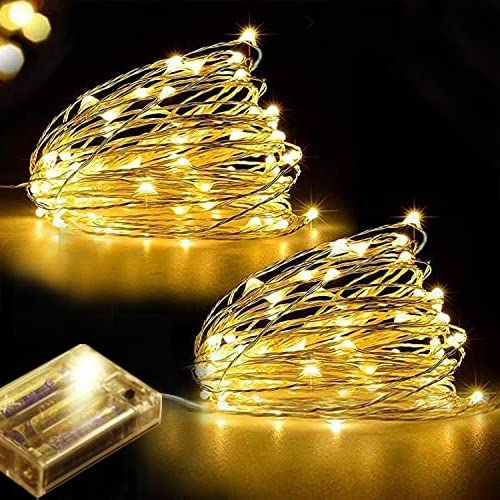 LAC 2 Guirnalda Luces Interior 5M 50 Luz Led - Cadena de Luces Navidad Pilas Decorativas Habitacion - Mini Fairy Lights