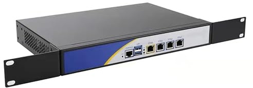 HSIPC Rackmount 1U J4125 Quad Core Firewall Micro Appliance, Industrial PC, Sever, Router with 8G RAM 256G SSD, 4 RJ45 i225-V 2500M Port AES-NI Compatible with pfsense opnsense...