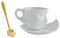 kowaku 3D Human Face Mug with Spoons and Human Face Coaster Milk Tea Mugs Ceramic Coffee Mug Table Arts for Latte Wedding Kitchen Creative Gift, White