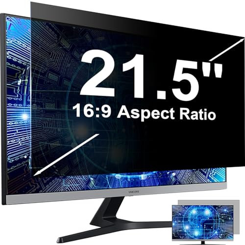 Pellicola Privacy Monitor 21.5 Pollici, Rimovibile Filtro Privacy Schermo per Widescreen Computer, Anti Glare/Antiriflesso/Anti Luce Blu Pellicola de Protezione Privacy 21.5 Pollici per 16:9 Monitor