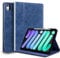 Gexmil Genuine Leather Case for iPad Mini 7 (A17 Pro) 2024 / iPad Mini 6 Generation 2021 8.3 Inch,Pencil Holder,Shockproof Smart Cowhide Cover,Anti-Slip/Fingerprint,Oil Wax Blue
