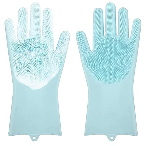 Gants de Toilettage pour Chiens et Chats en Silicone, Ensemble de 2, Brosse 4-en-1 pour Animaux de Compagnie, Idéal pour Tous les Pelages Longs ou Courts.