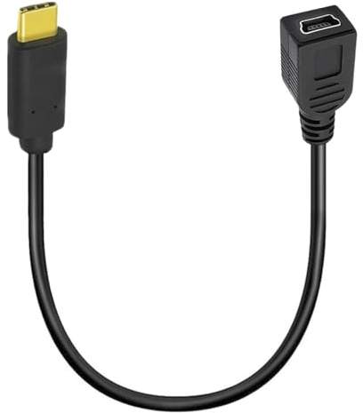 Mini USB auf Typ C Kabel Kordel, Rechts gewinkelt USB 3.1 Typ C Stecker auf Mini 5-Pin B USB-Buchse Adapter für Laptop, MacBook, Kamera, HDD (USB C/TypeC Straight)