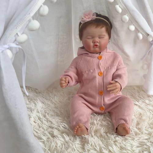 Enjoy with Love Neue 20inch Alisha Reborn Baby Puppe Neugeborene lebensechte 3D gemalte Haut mit sichtbaren Adern Mehrere Schichten Sammel Kunst Puppe