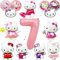 Geburtstag Luftballons Mädchen, 14 Stück Luftballon Geburtstag Kit, Folienballon Katze Weiß Rosa, Thema Party Ballon Dekoration, Folienballon Deko für Kinder, Kindergeburtstag Party Dekoration (7)