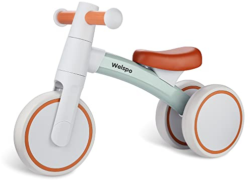welspo Kinder Laufrad ab 1 Jahr, Balance Lauflernrad für 12-24 Monate, Spielzeug, Erst Rutschrad Fahrrad für Jungen Mädchen als Geschenke (Grün)