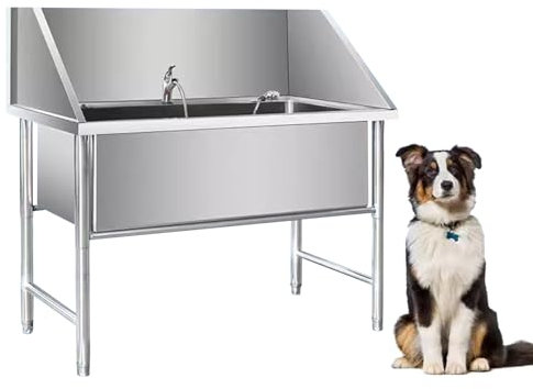 Edelstahl-badewanne Für Die Hundepflege Für Große Hunde Mit Wasserhahn, Hundepflegewanne Für Haustiere, Hundewaschstation Für Draußen, Hundebadestation Für Den Haustierpflegesalon Zu Hause(100cm)