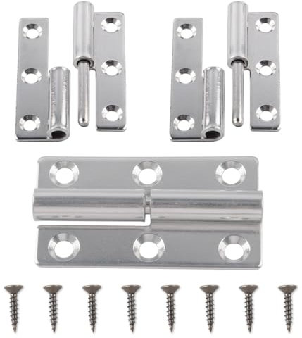 Tycoonest 3Pcs Lift Off Door Hinges 2.5 Inch with Screws, Detachable Stainless Steel Small Slip Joint Flag Hinges for Internal External Doors Windows