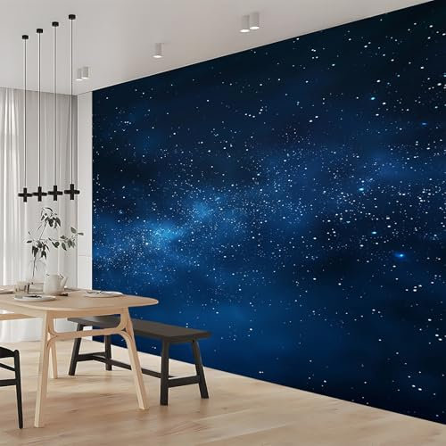Fototapete 3D Sternenhimmel Dunkelblau 350x256 cm Vlies Tapeten Wandtapete Moderne Wanddeko Design Wand Dekoration Wohnzimmer Schlafzimmer