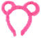 Kodbww Dickes Plüsch-Stirnband für Damen, Winter, rund, Bärenohren, Make-up, Haarband, Bandana, Hot Pink