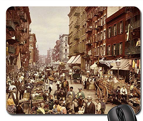 Mouse Mat, New York City890 Vintage Street New York Gaming Mouse Pad Non-Slip Mouse Pad Mat Comfortable Keyboard Mat For Work Office Computer 25X30Cm