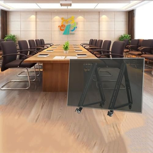 Carrello per TV mobile con ruote, supporto per TV da 32 a 60 pollici, carrello per monitor da pavimento a basso profilo, con staffa di collegamento rinforzata e ruote scorrevoli