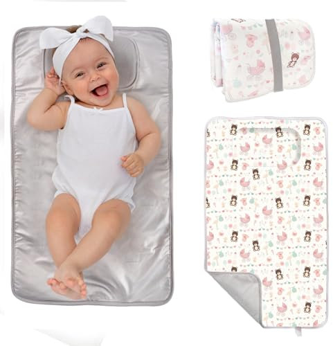 TENDS Cambiador bebe portatil impermeable - Cambiador bebe de viaje plegable acolchado que Mantiene al Bebe Cómodo y Limpio - Perfecto como Regalos Originales para Bebes Recien Nacidos