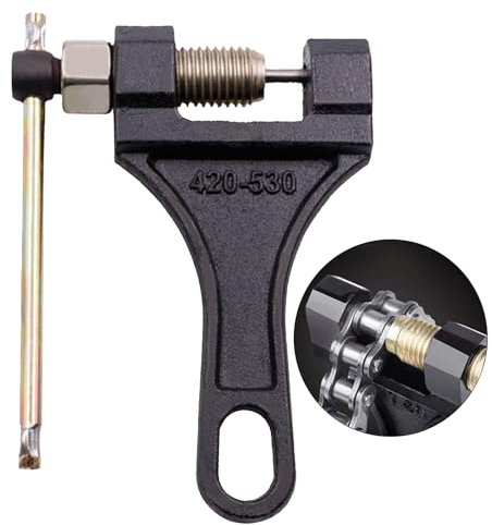 Chain Breaker #420-530, Heavy Duty Chain Breaker Riveting Tool, Chain Removal Pin Link Splitter Motorcycle Accessories, Fit for Bike Bicycle ATV Dirt Pit Quad Go Kart Scooter Tractor Chain Break