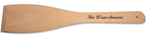 Pfannenwender mit Namensgravur - aus Buchenholz
