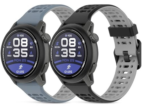 CHULN 2 Stücks Armband Kompatibel Für Coros Pace 2/Apex 2/Apex 42mm, 20mm Einstellbares Silikon Sport Ersatzarmband für Coros Pace 2.